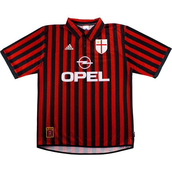 Camiseta AC Milan Primera Equipación Retro 1999 2000 Rojo